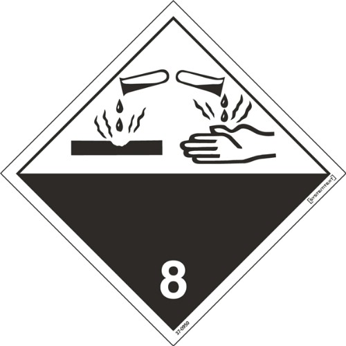 Skylt ADR frätande ämnen