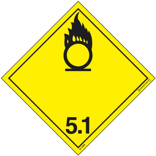 Skylt ADR oxiderande ämne självhäftande