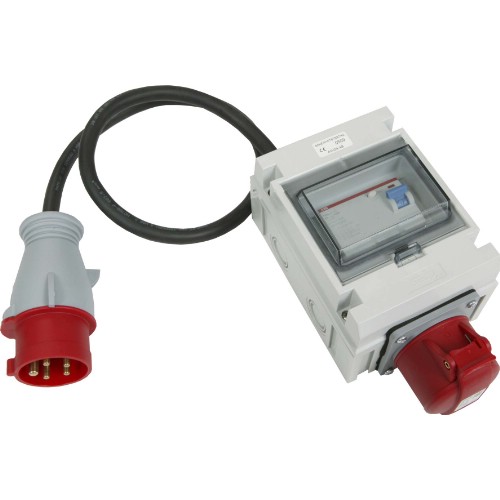 Övergångsadapter 16 A/400 V med jordfelsbrytare