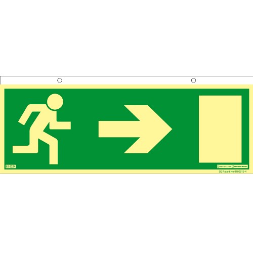 Takskylt nödutgång pil Supernova färgefterlysande