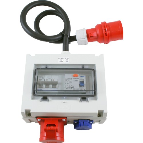 Övergångsadapter 32 A/400 V med jordfelsbrytare