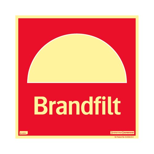 Skylt brandfilt Supernova färgefterlysande