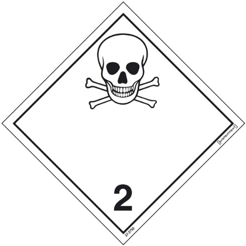 Skylt ADR gifitg gas nr 2.3 självhäftande