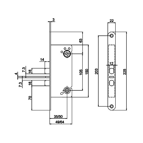 Dubbelfallås ASSA Connect 220