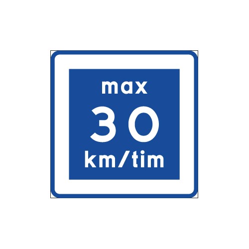 Vägmärke rekommenderad lägre hastighet