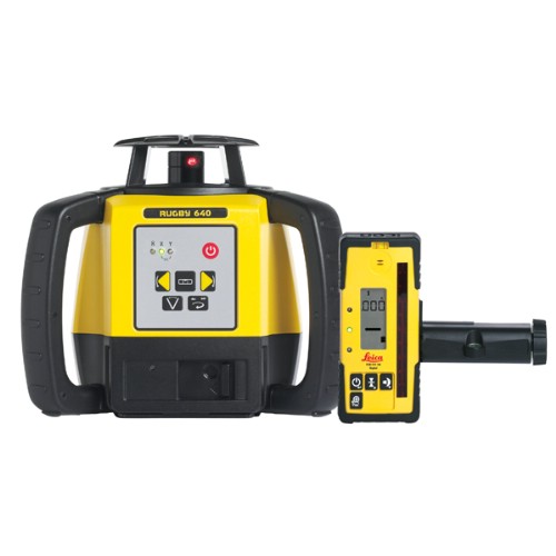 Roterande laser LEICA Rugby 640 Li + Rod Eye 160