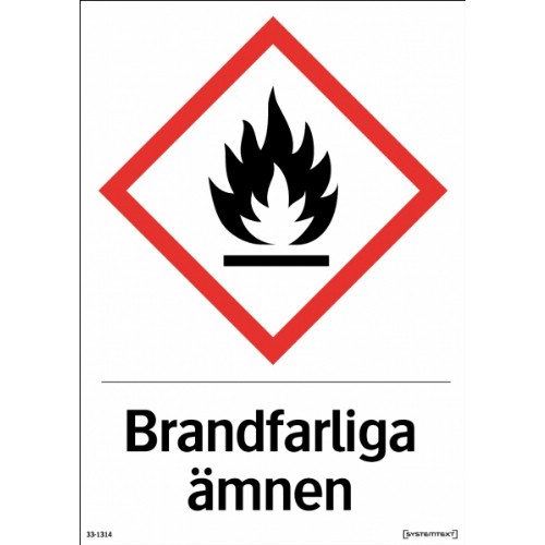 Skylt CLP brandfarliga ämnen