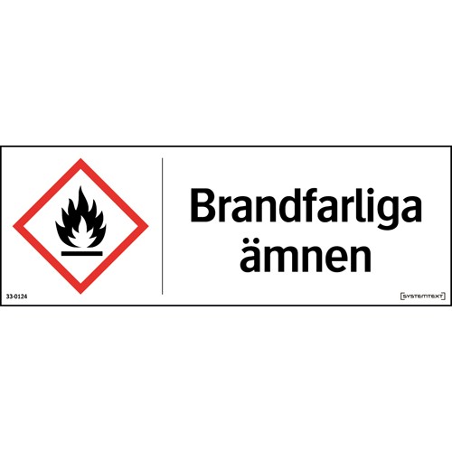 Skylt CLP brandfarliga ämnen