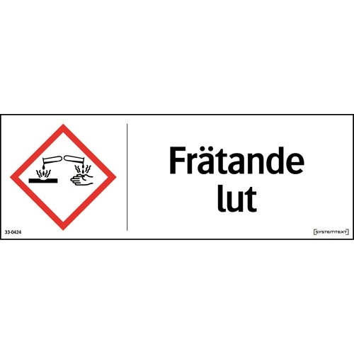 Skylt CLP frätande lut
