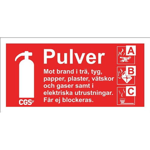 Skylt pulversläckare CGS