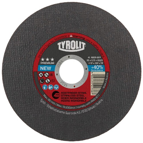 Kapskiva TYROLIT Premium Rostfritt Typ 41