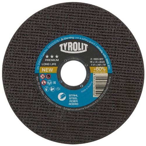 Kapskiva TYROLIT Premium Longlife Stål Typ 41
