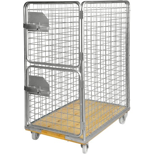 Rullcontainer KM med träbotten 4 sidor