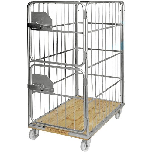 Rullcontainer KM med träbotten 4 sidor