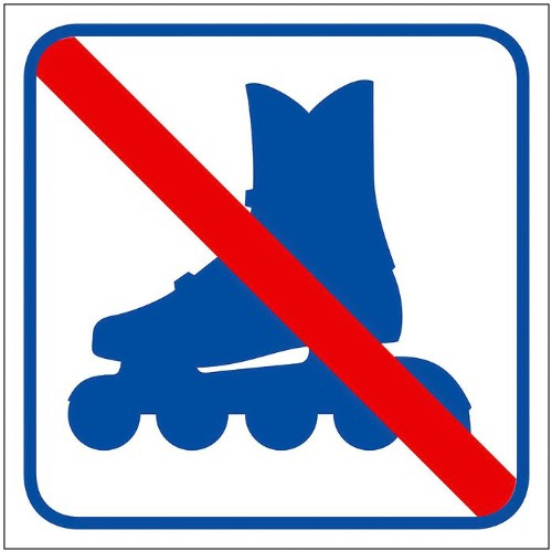 Skylt symbol inlinesförbud