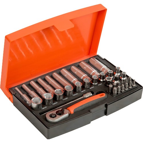Hylsnyckelsats 1/4" mm 37-delar BAHCO SL25L