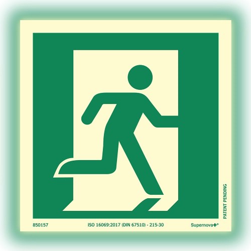 Skylt utrymning Supernova+ färgefterlysande