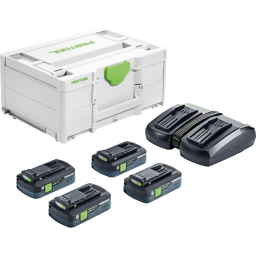 Laddare- och batteripaket FESTOOL 4x18 V 4,0 Ah Li-Ion