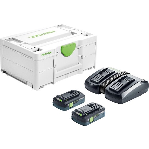 Laddare- och batteripaket FESTOOL 2x18 V 4,0 Ah Li-Ion