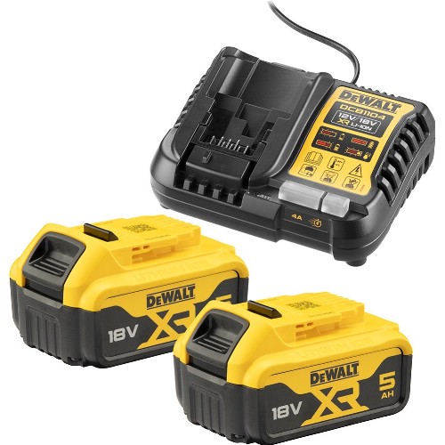 Laddare- och batteripaket DEWALT 2x18 V 5,0 Ah Li-Ion