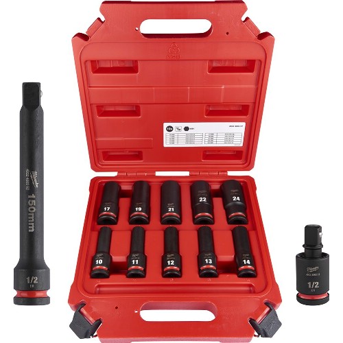 Krafthylssats 1/2" mm MILWAUKEE Shockwave Impact Duty 12 delar