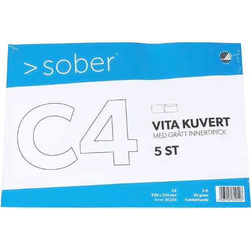 Kuvert SOBER C4 fukthäftande