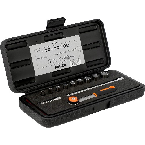 Hylsnyckelsats 1/4" mm 12-delar BAHCO 6712RN