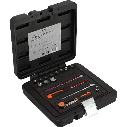 Hylsnyckelsats 1/4" mm 16-delar BAHCO 6715MGS