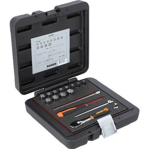 Hylsnyckelsats 1/4" mm 17-delar BAHCO 6719SM