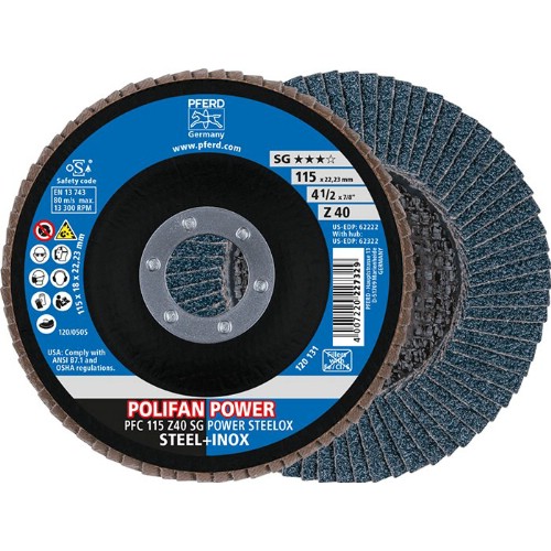 Lamellrondell PFERD PFC Z SG POWER STEELOX vinklad