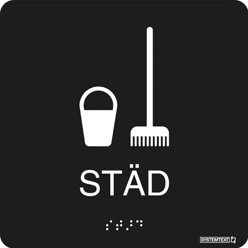 Skylt taktil städ