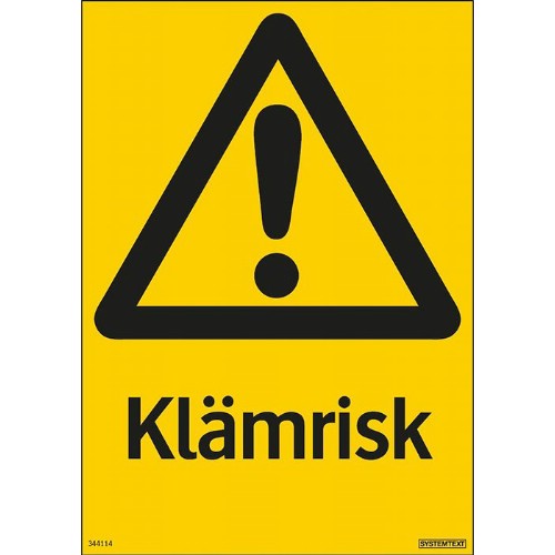 Skylt klämrisk